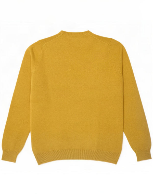 Massimo Dutti Womens Crew Neck Jumper Sweater UK 10 Small Yellow