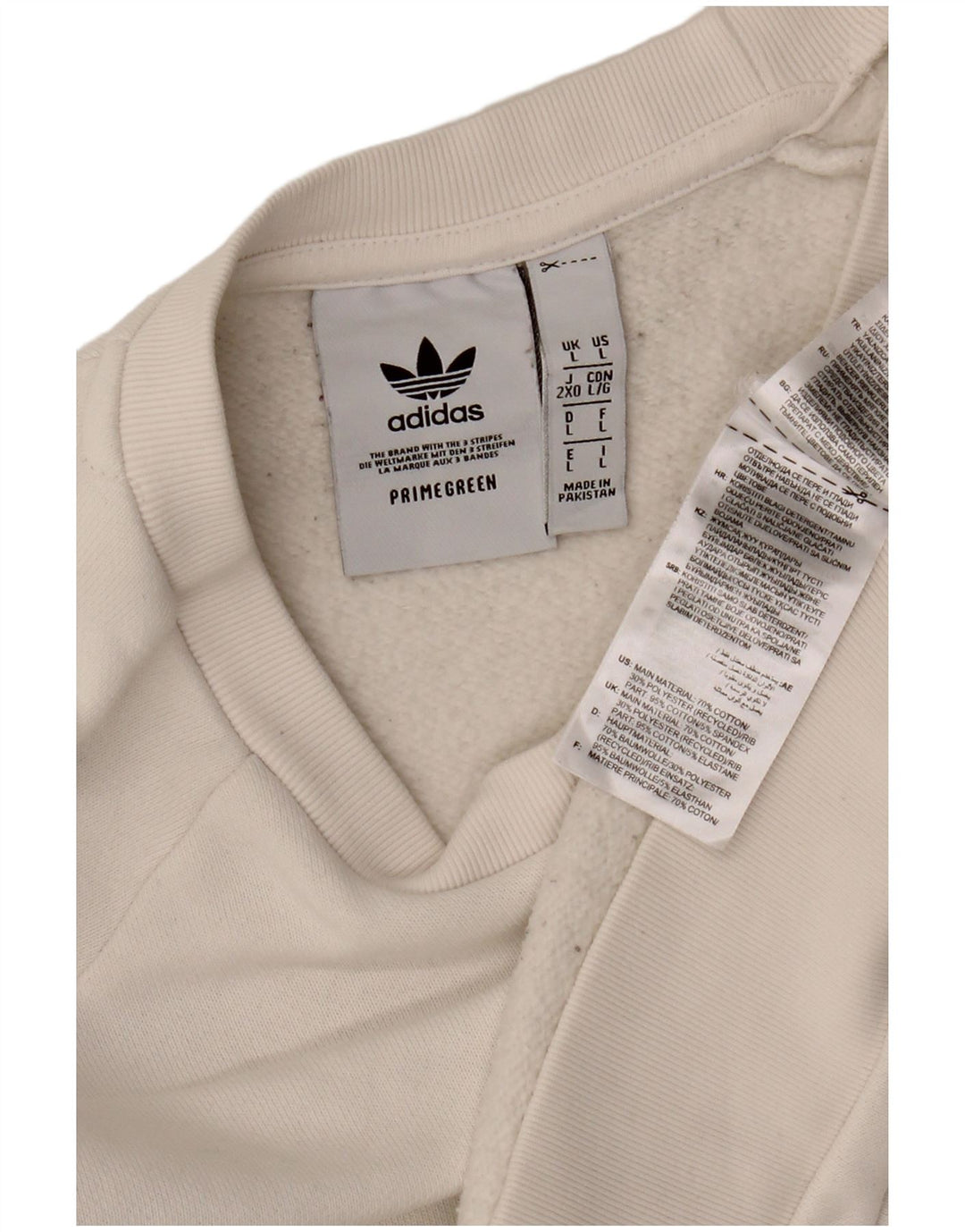 Ανδρικό φούτερ ADIDAS Primegreen Jumper μεγάλο λευκό βαμβακερό