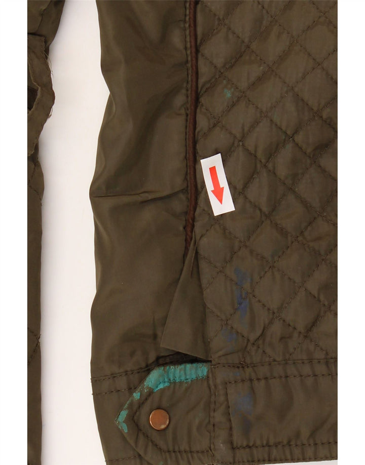 Zara Γυναικείο Military Quilted Jacket UK 16 Large Khaki