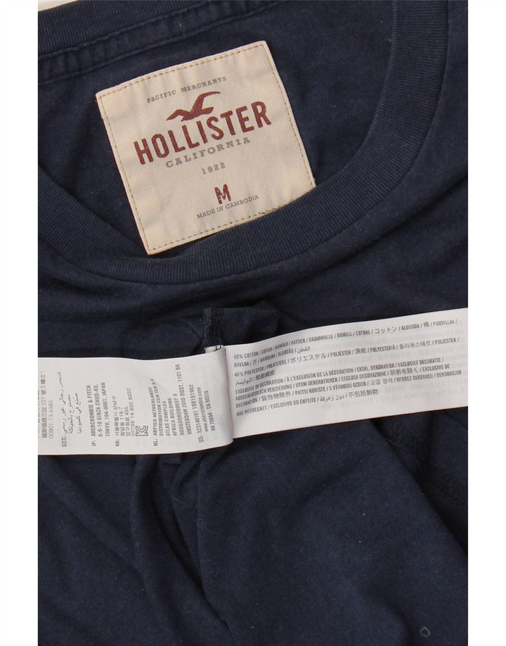 Ανδρικό γραφικό τοπ HOLLISTER Μακρυμάνικο μεσαίο μπλε βαμβακερό