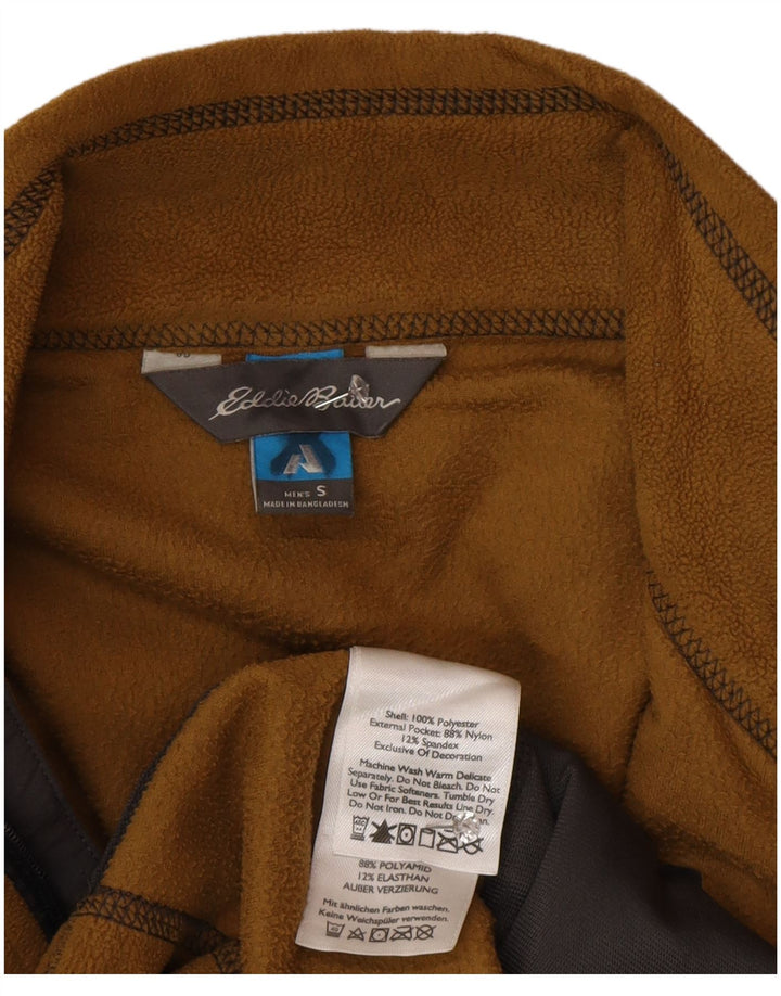 Eddie Bauer Ανδρικό Fleece Jacket UK 36 Small Brown Colourblock Πολυεστέρας