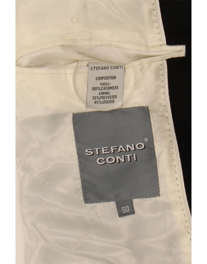 Stefano Conti Ανδρικό Πανωφόρι IT 50 Large Black Cashmere