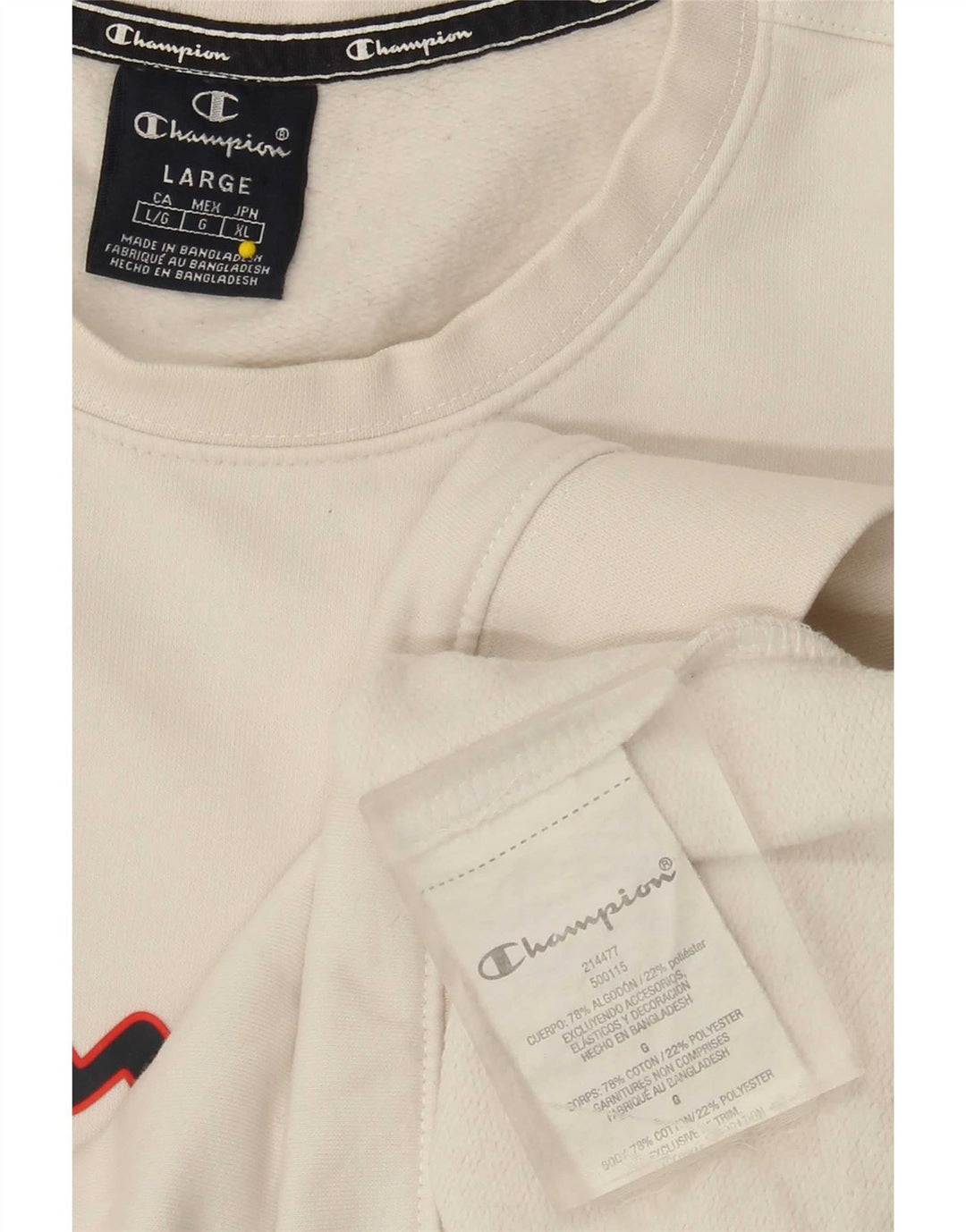 Ανδρικό γραφικό φούτερ Champion Jumper μεγάλο λευκό βαμβακερό