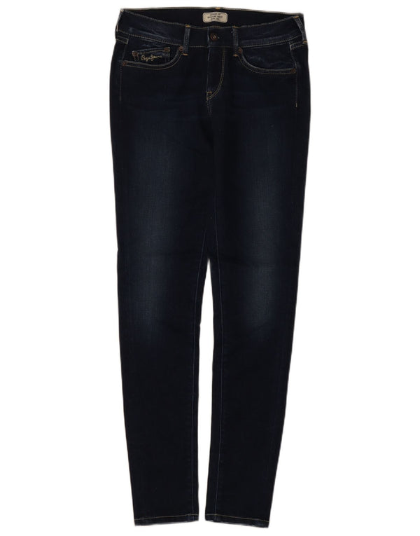 PEPE Jeans Womens Slim Regular Skinny W27 L30 Navy Blue Cotton