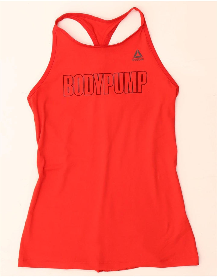 REEBOK Womens Bodypump Graphic Vest Top UK 4/6 XS Red