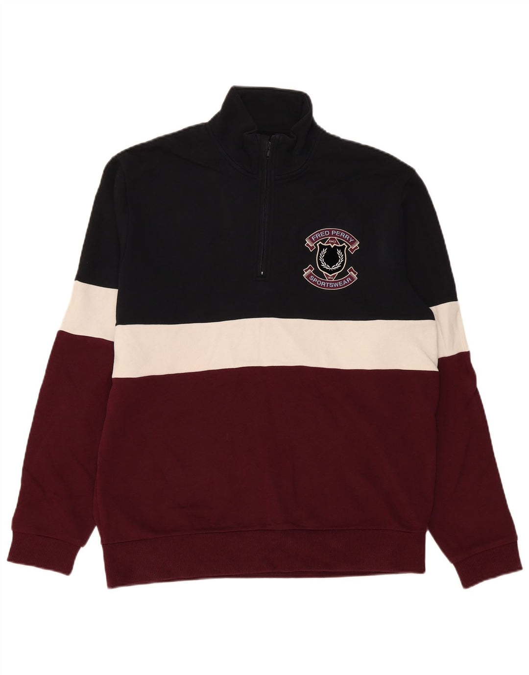 Fred Perry Ανδρικό φούτερ με φερμουάρ πουκάμισο με μεσαίο πολύχρωμο χρώμα