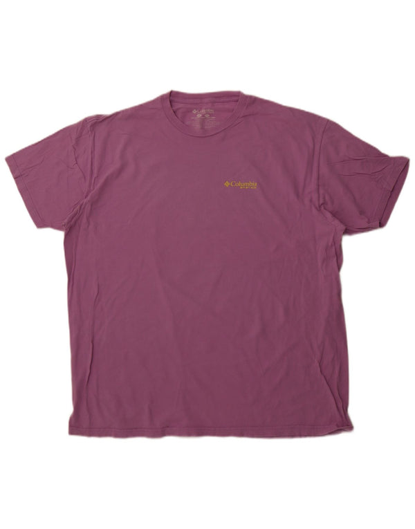 COLUMBIA Ανδρικό γραφικό T-Shirt Top 2XL Μωβ βαμβακερό
