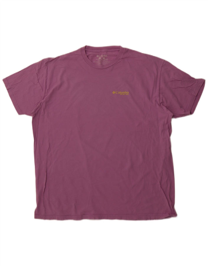 COLUMBIA Ανδρικό γραφικό T-Shirt Top 2XL Μωβ βαμβακερό