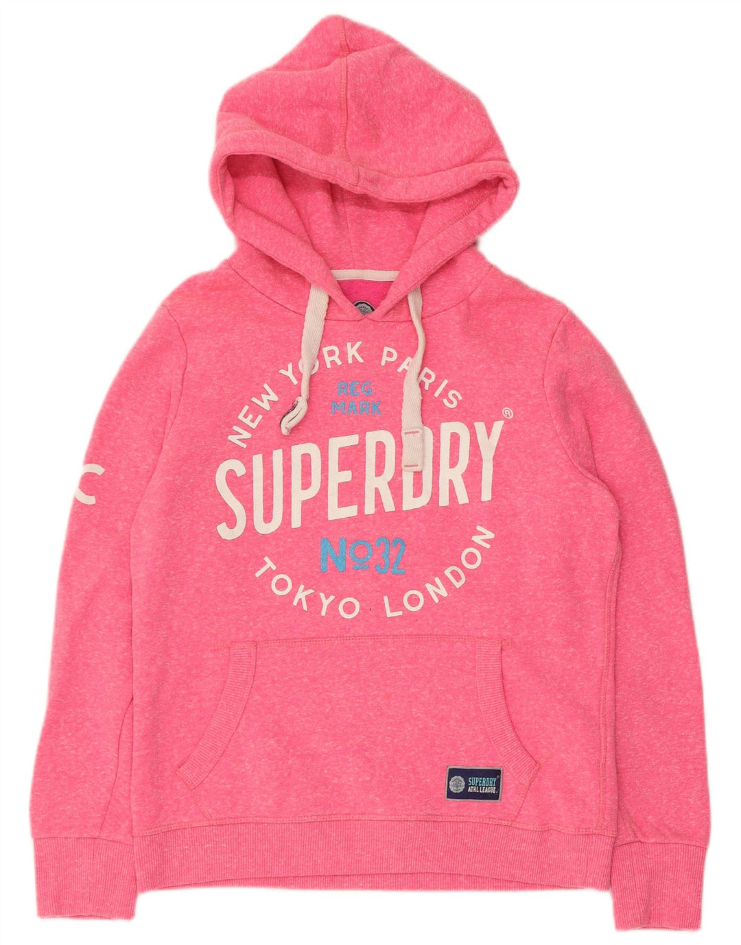 Superdry Γυναικείο γραφικό κουκούλα UK 14 Medium Pink Polyester