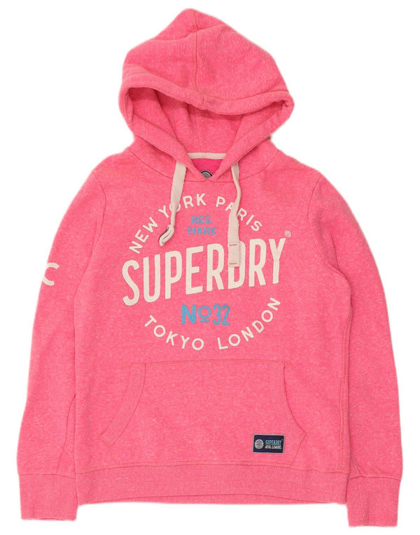 Superdry Γυναικείο γραφικό κουκούλα UK 14 Medium Pink Polyester