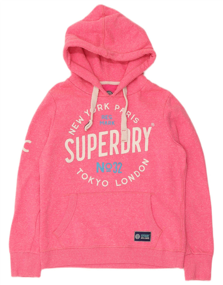 Superdry Γυναικείο γραφικό κουκούλα UK 14 Medium Pink Polyester