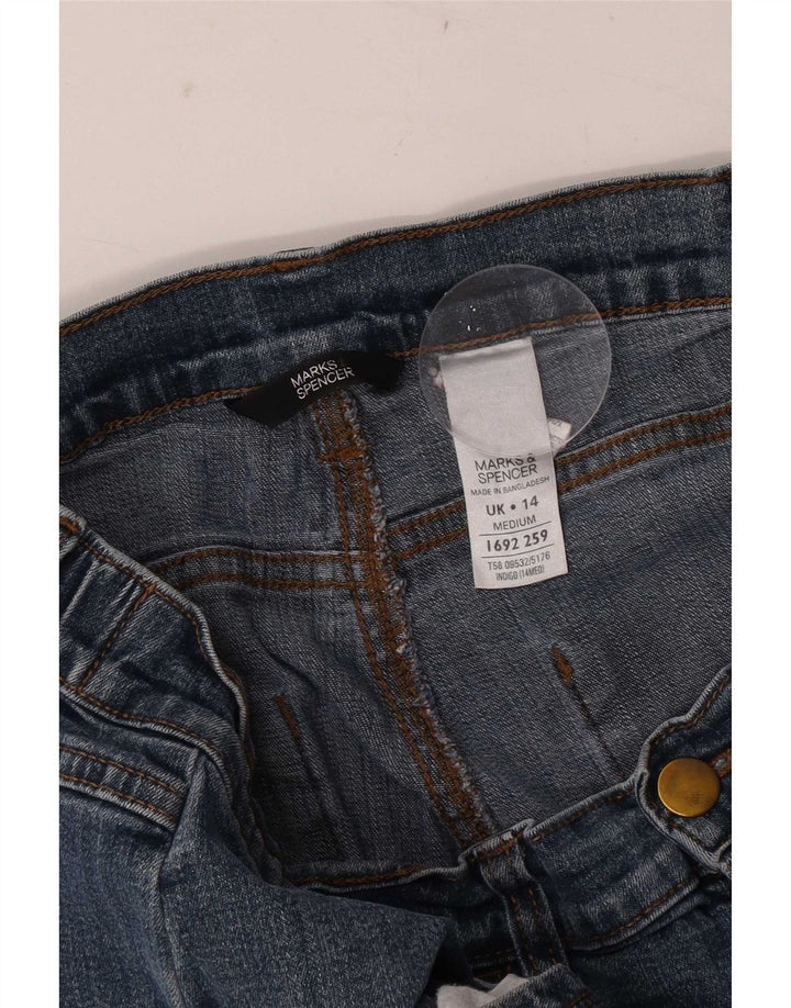 Marks & Spencer Γυναικεία Straight Jeans UK 14 Medium W34 L28 Blue Cotton