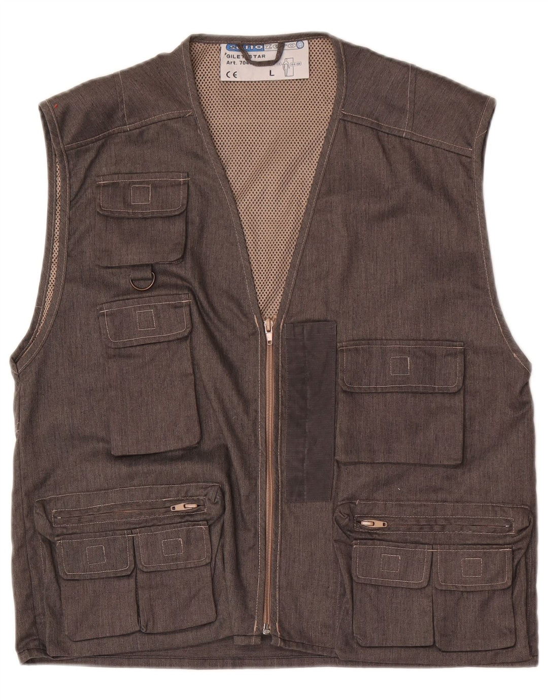 Sotto Zero Mens Utility Gilet UK 40 Large Grey Cotton