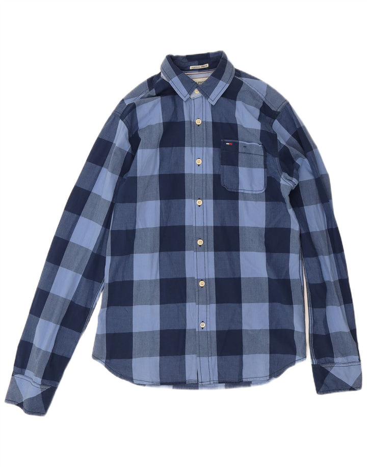Ανδρικό πουκάμισο Tommy Hilfiger Small Navy Blue Check Cotton
