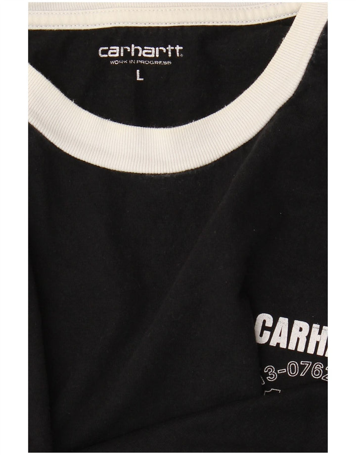 CARHARTT Ανδρικό γραφικό τοπ μακρυμάνικο μεγάλο μαύρο ριγέ