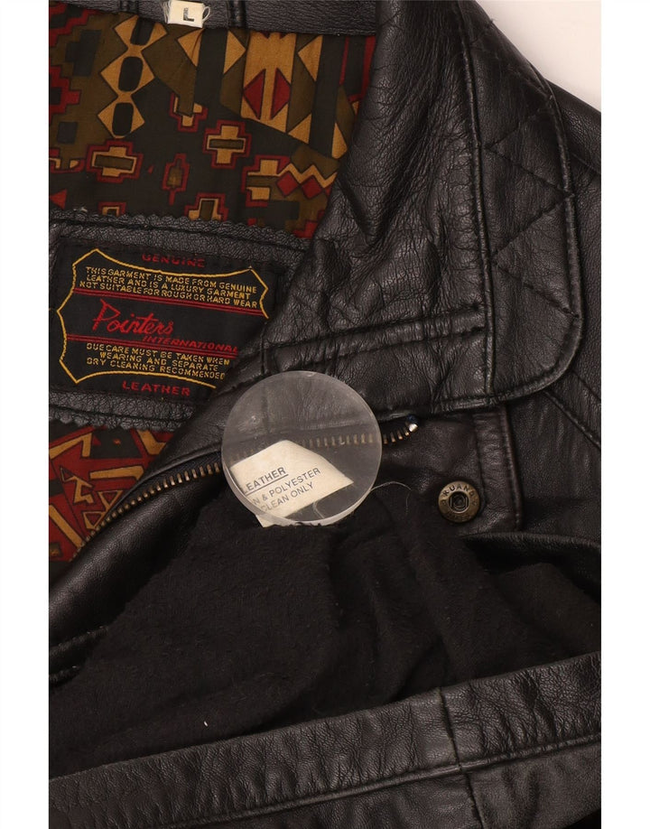 Ανδρικό Δερμάτινο Μπουφάν Pointers UK 40 Large Black Leather