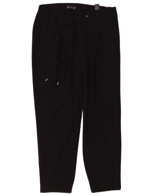 Marks & Spencer Γυναικείο κωνικό casual παντελόνι UK 16 μεγάλο W36 L27 μαύρο