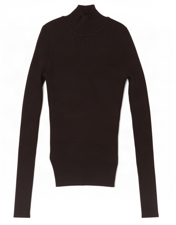 Zara Γυναικείο Crop Top μακρυμάνικο UK 8 Small Black Viscose