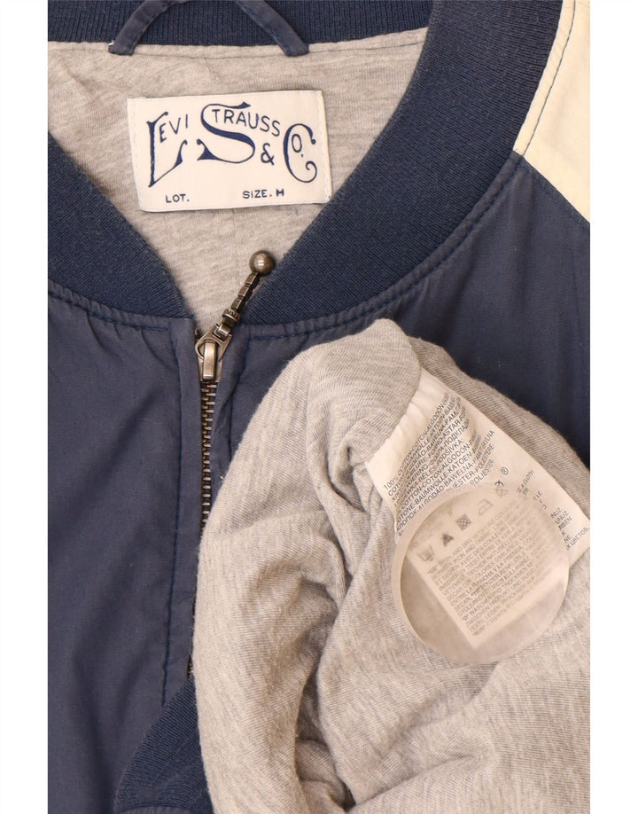Levi's Mens Bomber Jacket UK 38 Medium Navy Blue Colourblock Cotton