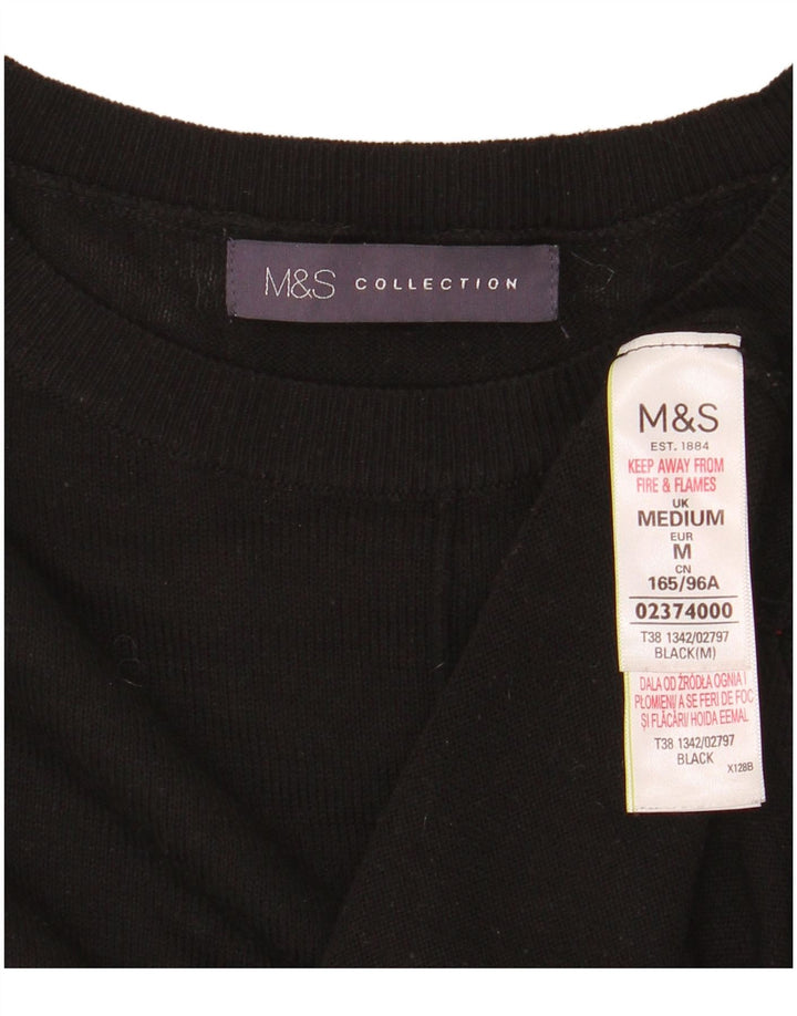 Marks & Spencer Γυναικείο πουλόβερ με λαιμόκοψη UK 14 Medium Black