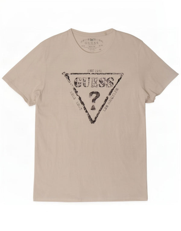 Guess Mens Graphic T-Shirt Top Medium White