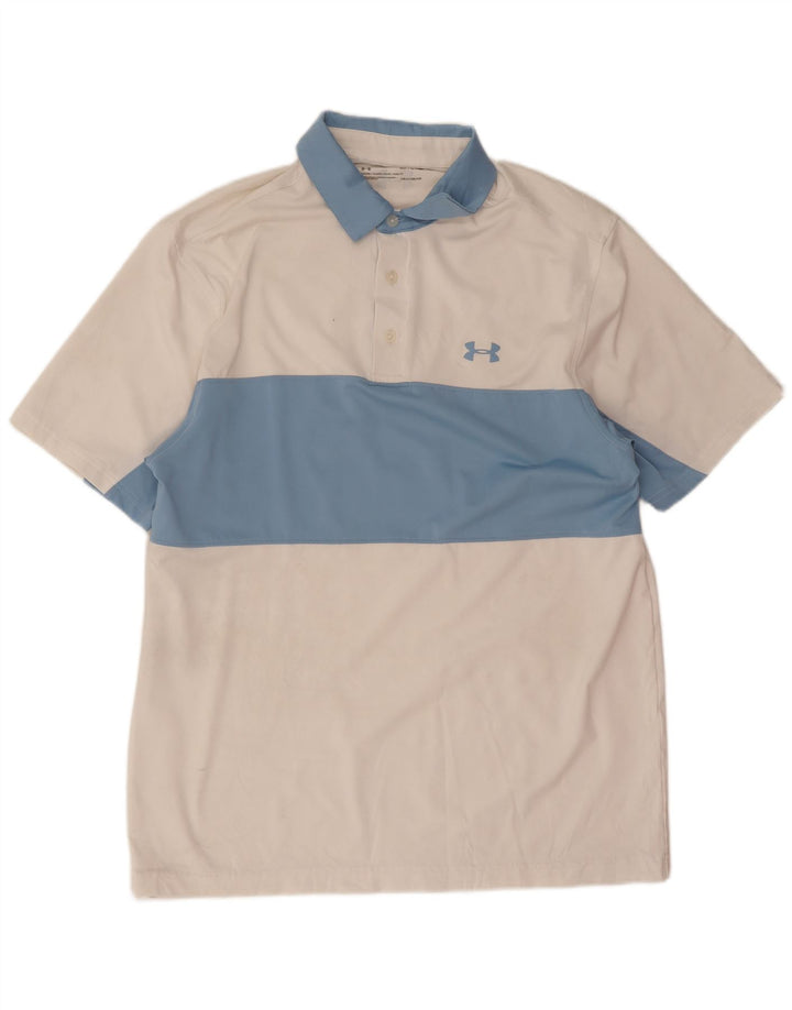 Ανδρικό μπλουζάκι πόλο Under Armour, μεσαίο λευκό χρώμα