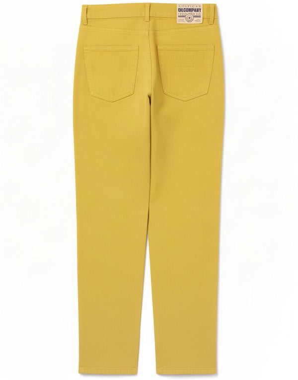 Oil Company Mens Tapered Jeans IT 50 Large W34 L33 Yellow Cotton