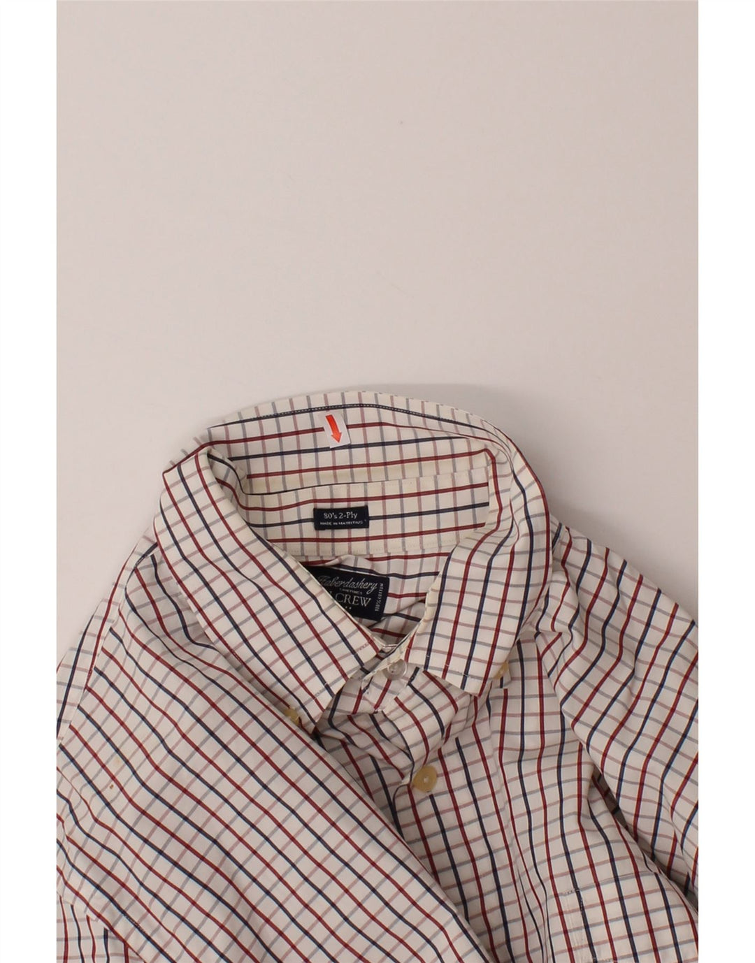 J. CREW Mens Shirt Size 17/17 1/2 XL White Check Cotton Vintage J. Crew and Second-Hand J. Crew from Messina Hembry 