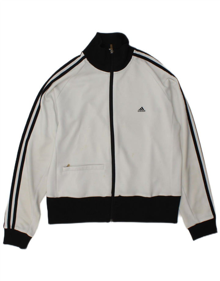 Γυναικεία αθλητική φόρμα Adidas Top Jacket UK 18 XL White Colourblock Polyester