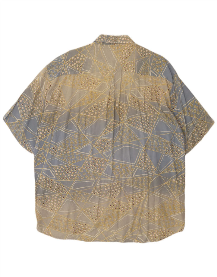 MAC FASHION Ανδρικό κοντομάνικο πουκάμισο μεγάλο μπλε γεωμετρικό