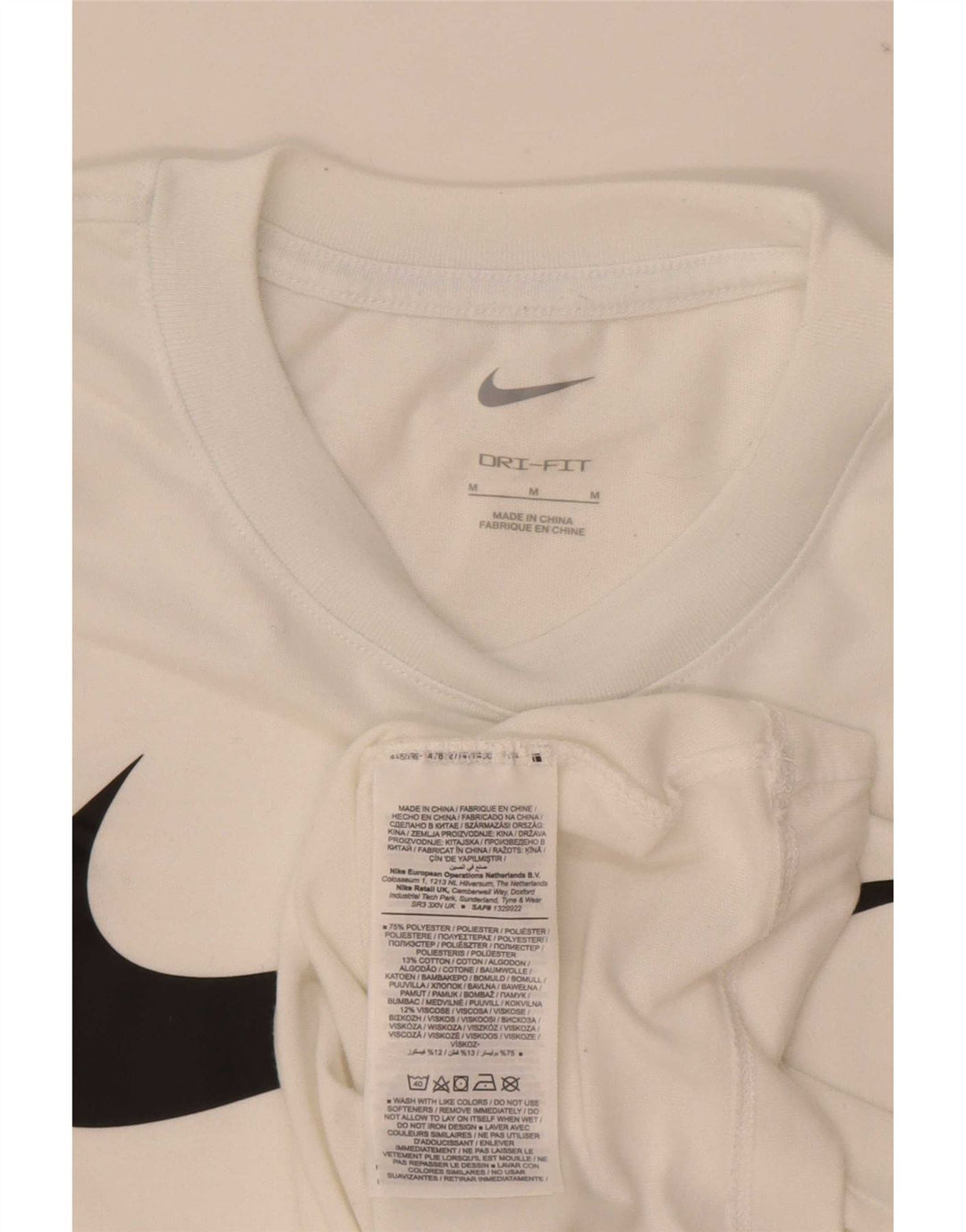 Ανδρικό γραφικό μπλουζάκι Nike Dri Fit, μεσαίο λευκό πολυεστέρας