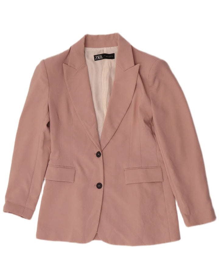 Zara γυναικεία φόρμα 2 κουμπιών UK 16 Large W32 L31 Pink Polyester