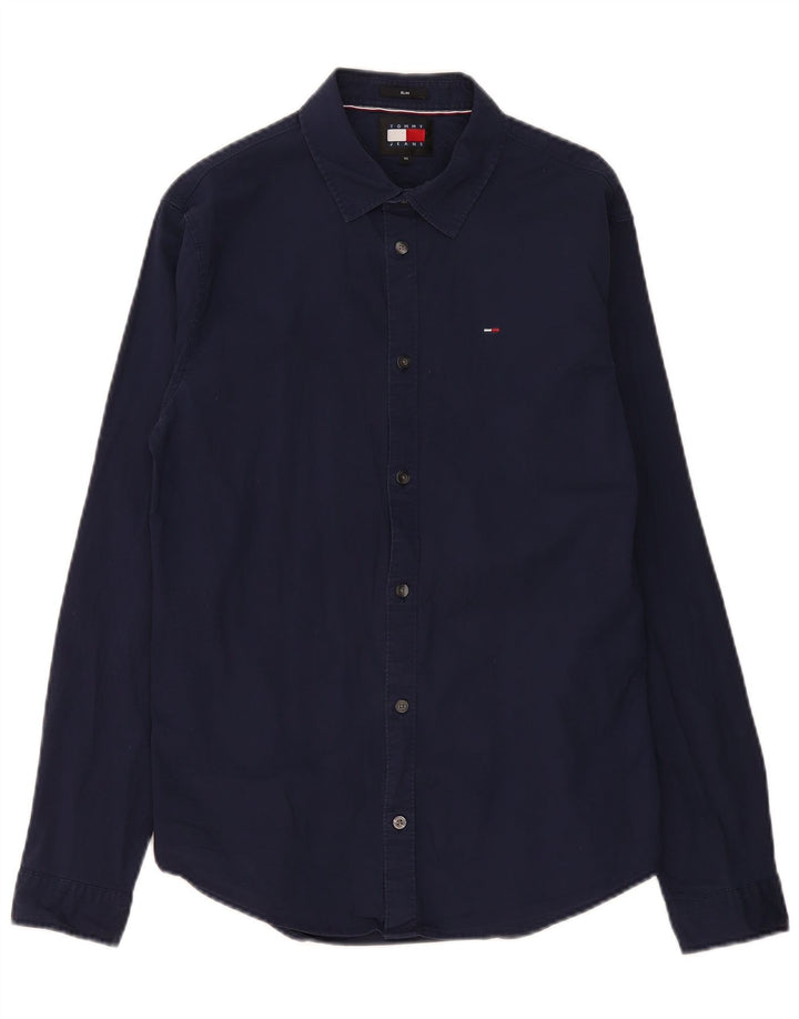 Ανδρικό πουκάμισο Tommy Hilfiger Slim Fit Βαμβακερό μεσαίο ναυτικό