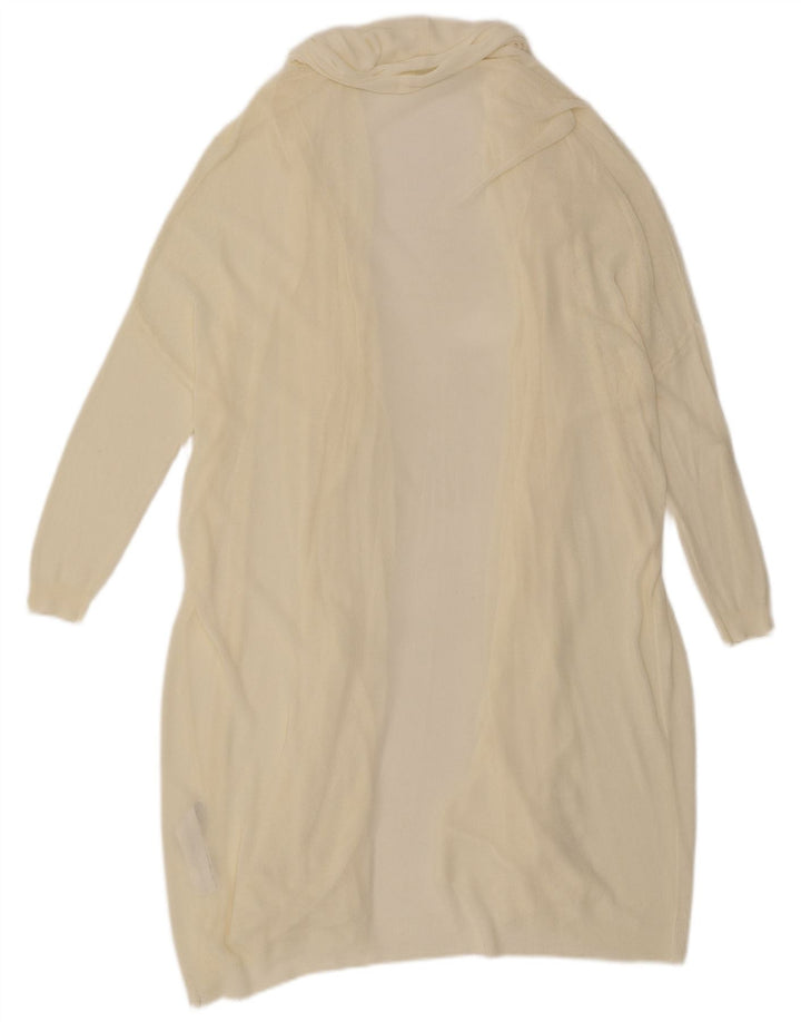 Zara Γυναικείο μακρυά ανοιχτό πουλόβερ UK 14 Medium Off White