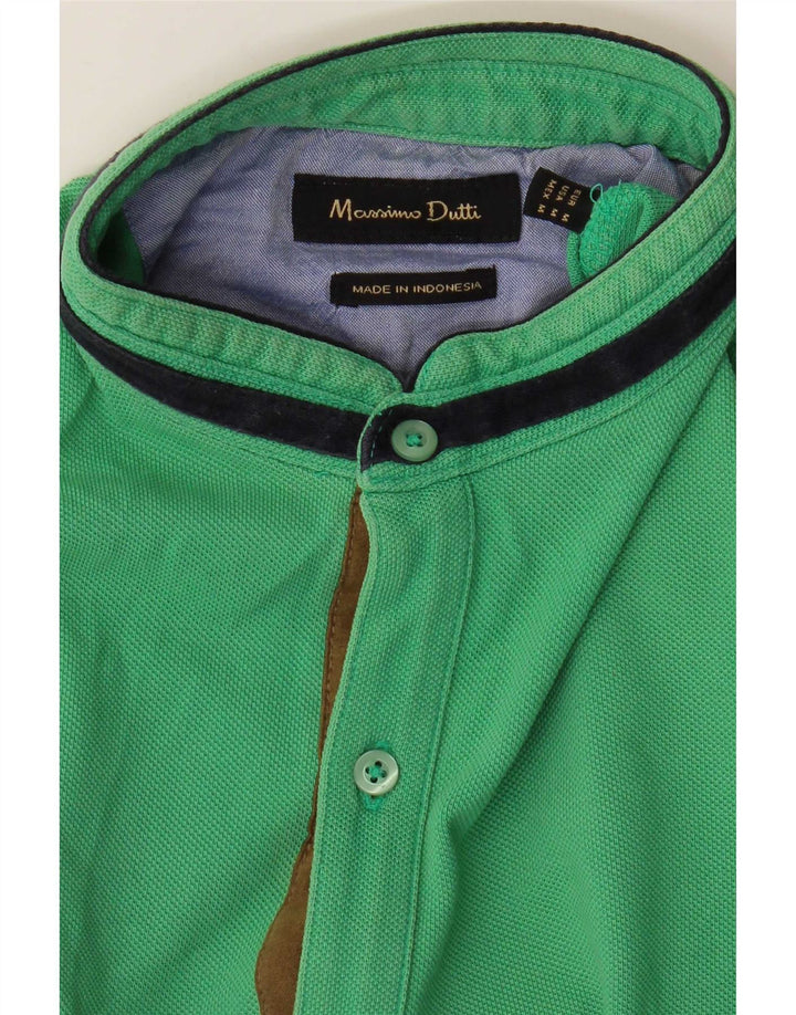 Ανδρικό πουκάμισο πόλο Massimo Dutti, Βαμβακερό μεσαίο πράσινο ριγέ