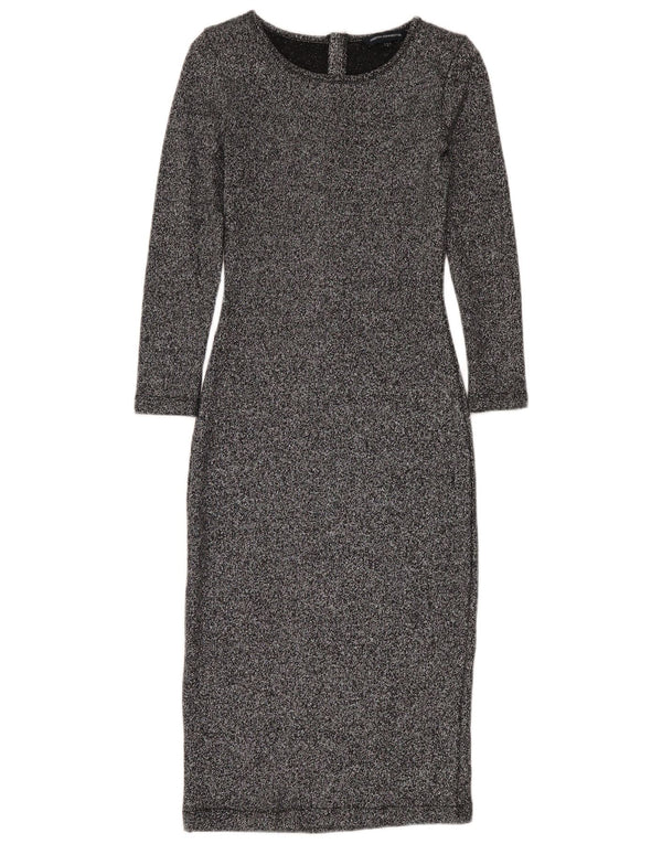 French Connection Womens Long Sleeve Sheath Dress UK 8 Small  Grey Flecked