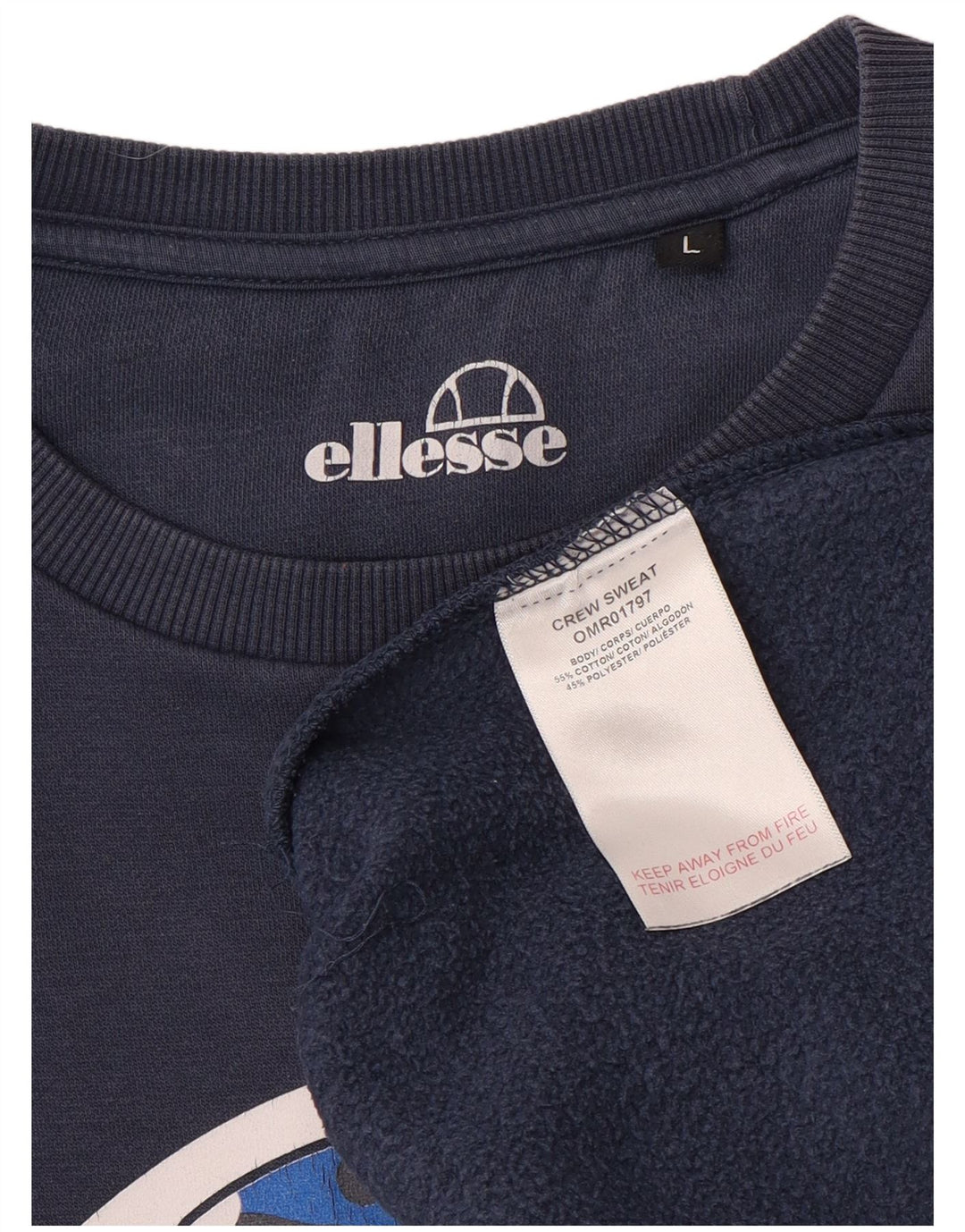 Ανδρικό φούτερ Ellesse Jumper Large Navy Blue από βαμβάκι