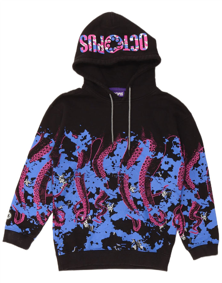 Ανδρικό γραφικό κουκούλα OCTOPUS Μικρό μαύρο χρώμα, βαμβακερό