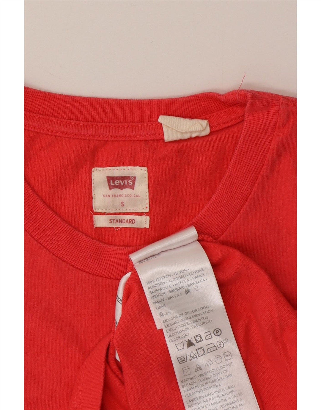LEVI'S Ανδρικό T-Shirt Top Μικρό κόκκινο βαμβακερό