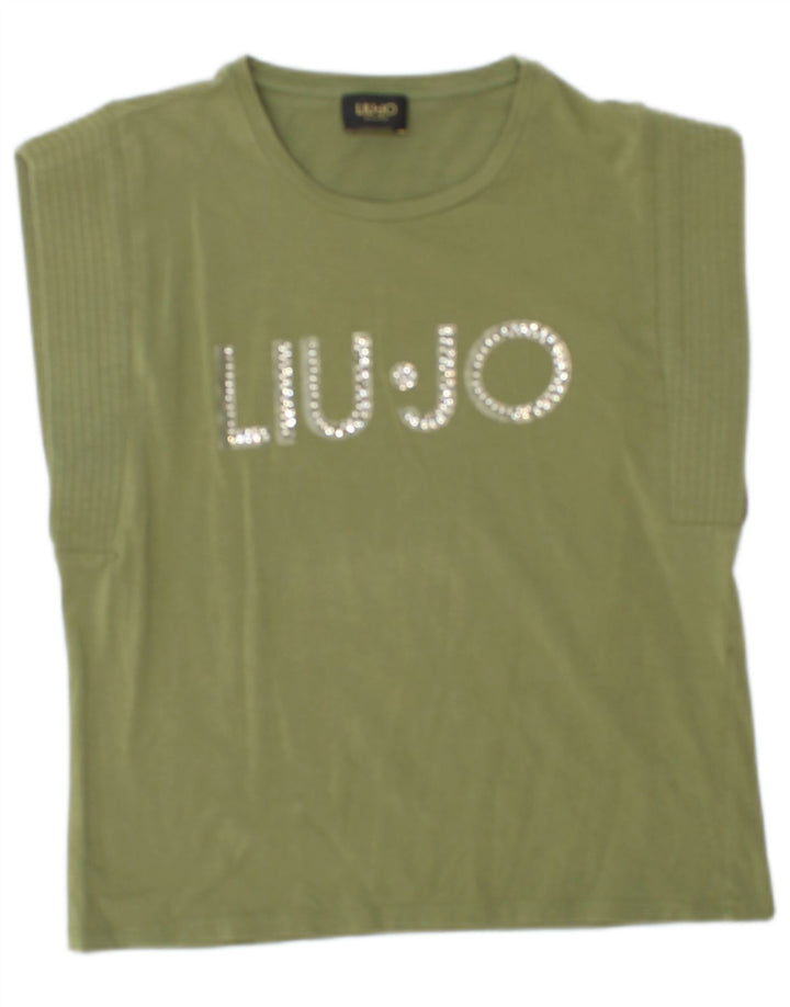 Γυναικείο γραφικό μπλουζάκι LIU JO Top UK 12 Medium Green