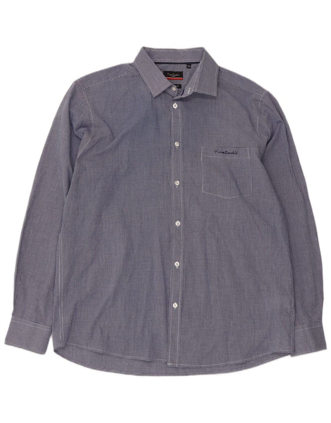 PIERRE CARDIN Ανδρικό πουκάμισο κανονικής εφαρμογής 2XL Blue Gingham Polyester