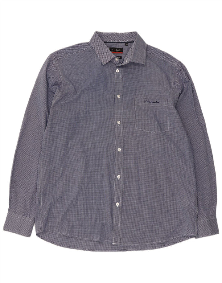 PIERRE CARDIN Ανδρικό πουκάμισο κανονικής εφαρμογής 2XL Blue Gingham Polyester