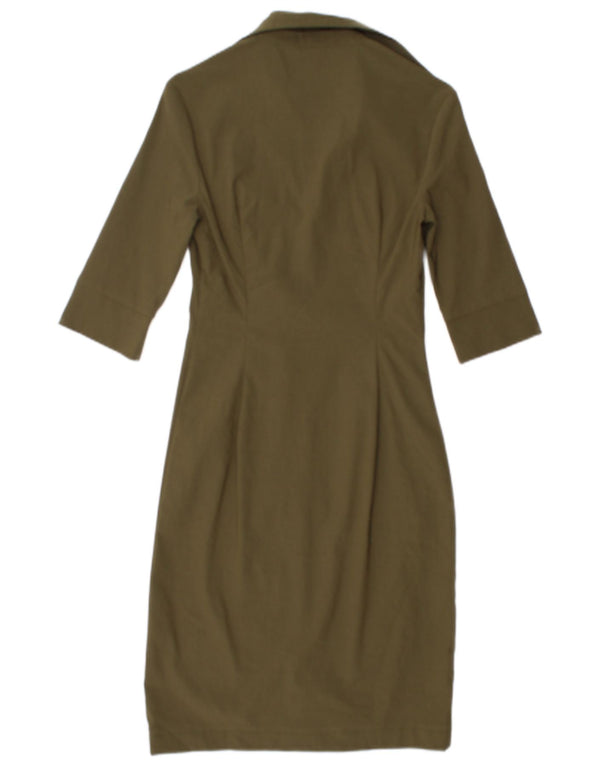 Zara Γυναικείο πουκάμισο με 3/4 μανίκια EU 34 2XS Khaki Rayon