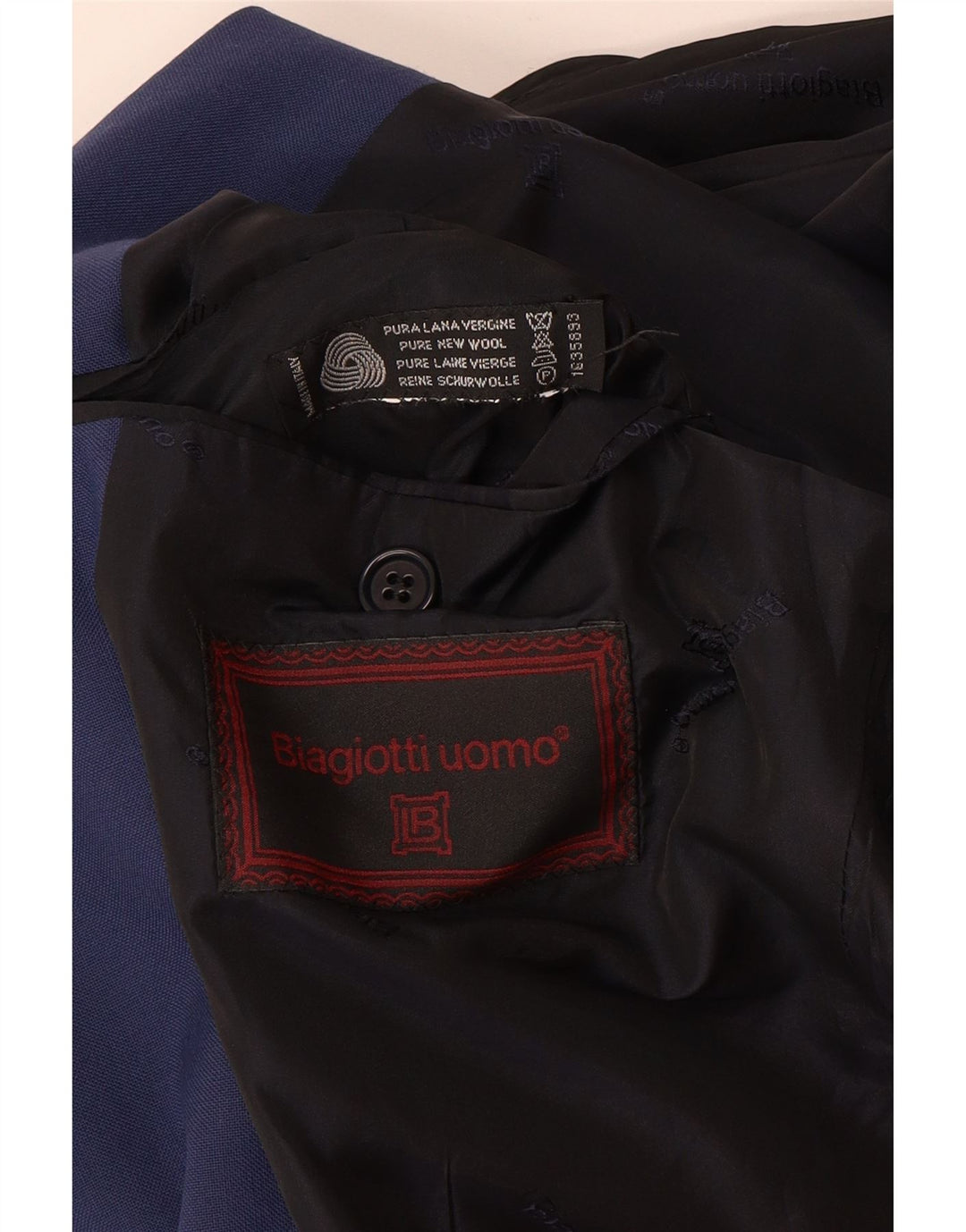 Biagiotti Ανδρικό σακάκι σακάκι με 2 κουμπιά UK 38 Medium Blue New Wool