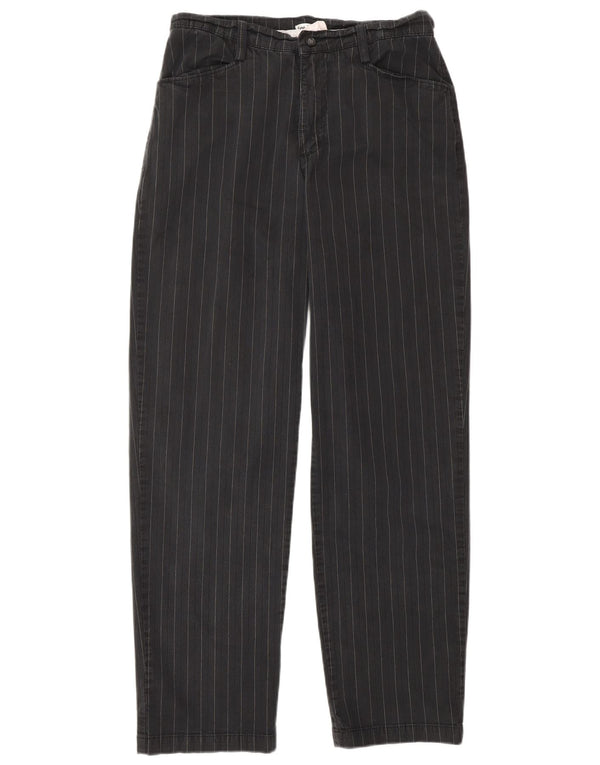 Lee Γυναικείο Ψηλόμεσο Παντελόνι US 10 Large W28 L30 Black Pinstripe
