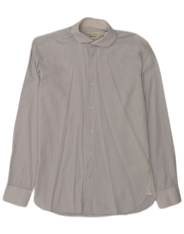 Ανδρικό πουκάμισο Ted Baker Νούμερο 15 Medium Blue Geometric Cotton