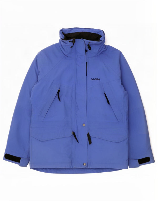 Schoffel Γυναικείο μπουφάν βροχής με κουκούλα μεγάλου μεγέθους UK 12 Medium Blue Polyamide
