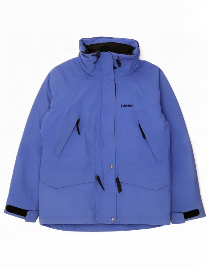 Schoffel Γυναικείο μπουφάν βροχής με κουκούλα μεγάλου μεγέθους UK 12 Medium Blue Polyamide
