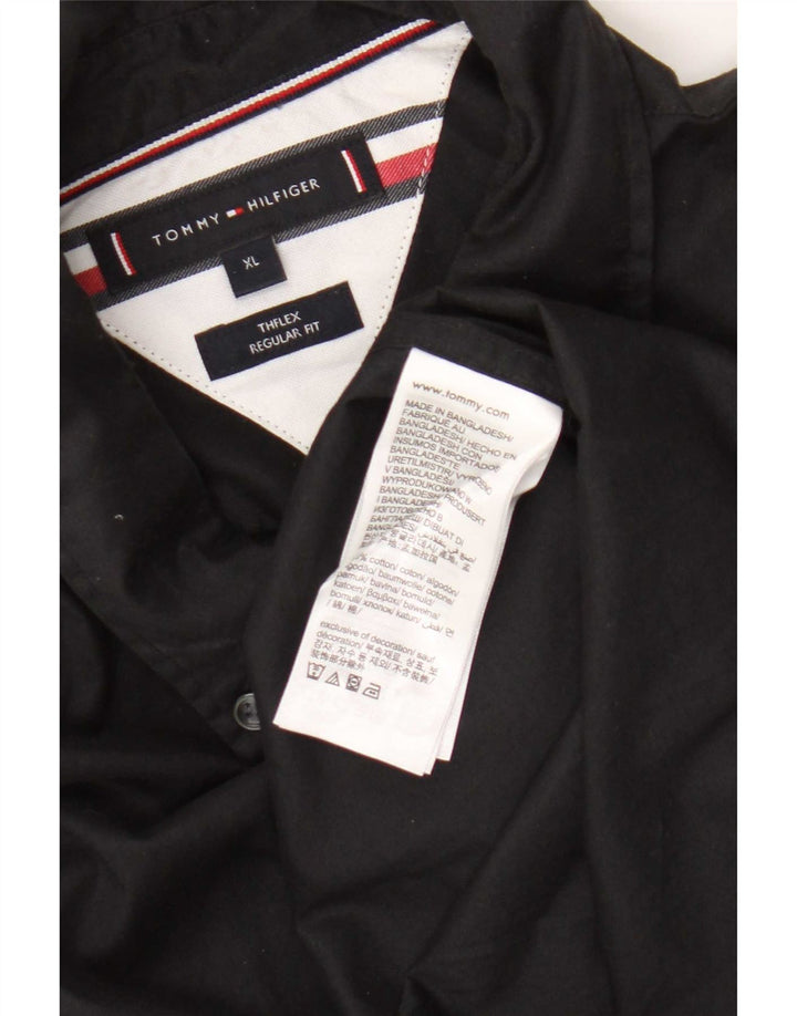 Tommy Hilfiger Ανδρικό πουκάμισο Regular Fit XL Μαύρο βαμβακερό