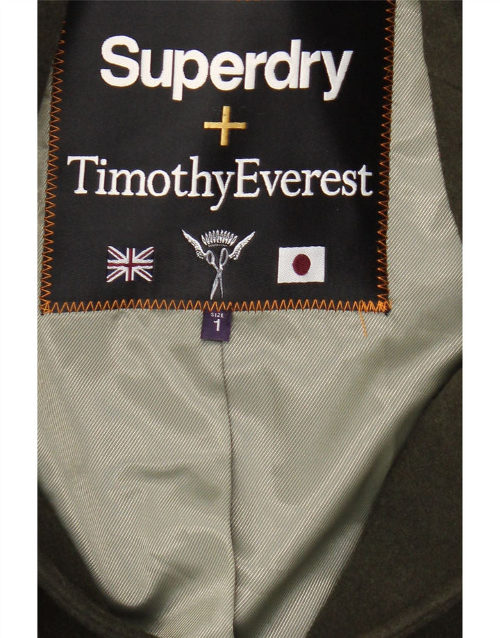 SUPERDRY Mens Overcoat UK 36 Small Khaki Wool Vintage Superdry and Second-Hand Superdry from Messina Hembry 